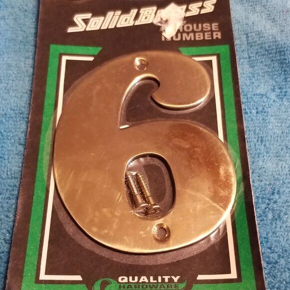 Solid brass 4 inch house number "6" - Picture 1 of 2